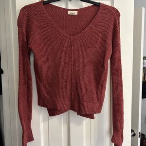 Kaisely Rust V-Neck Sweater | Soft Knit | Women's | Cozy Layering